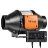 VEVOR Inline Duct Fan 4 in. 205 CFM with Temperature Humidity Controller Quiet