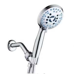 8-Spray Patterns 1.8 GPM 4.5 in. Wall Mounted Dual Shower Head and Adjustable Pr