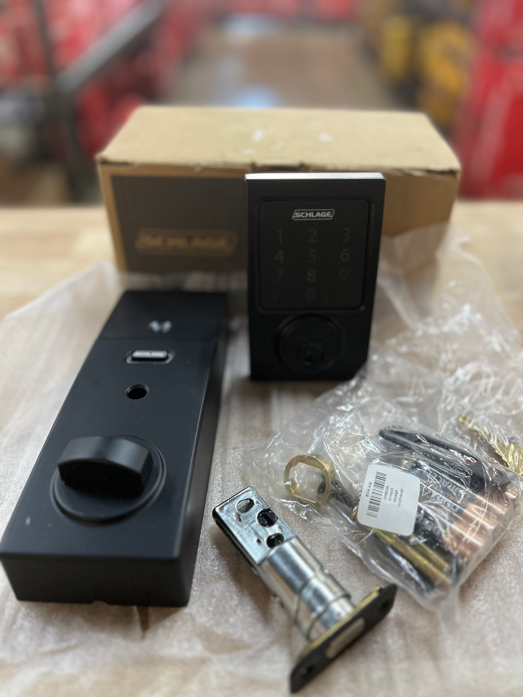 Schlage Century Matte Black Electronic Connect Smart Deadbolt with Alarm - Z-Wa