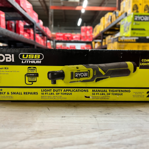 RYOBI USB Lithium 3/8 in. Ratchet Kit with 2.0 Ah Battery and USB Charging Cabl