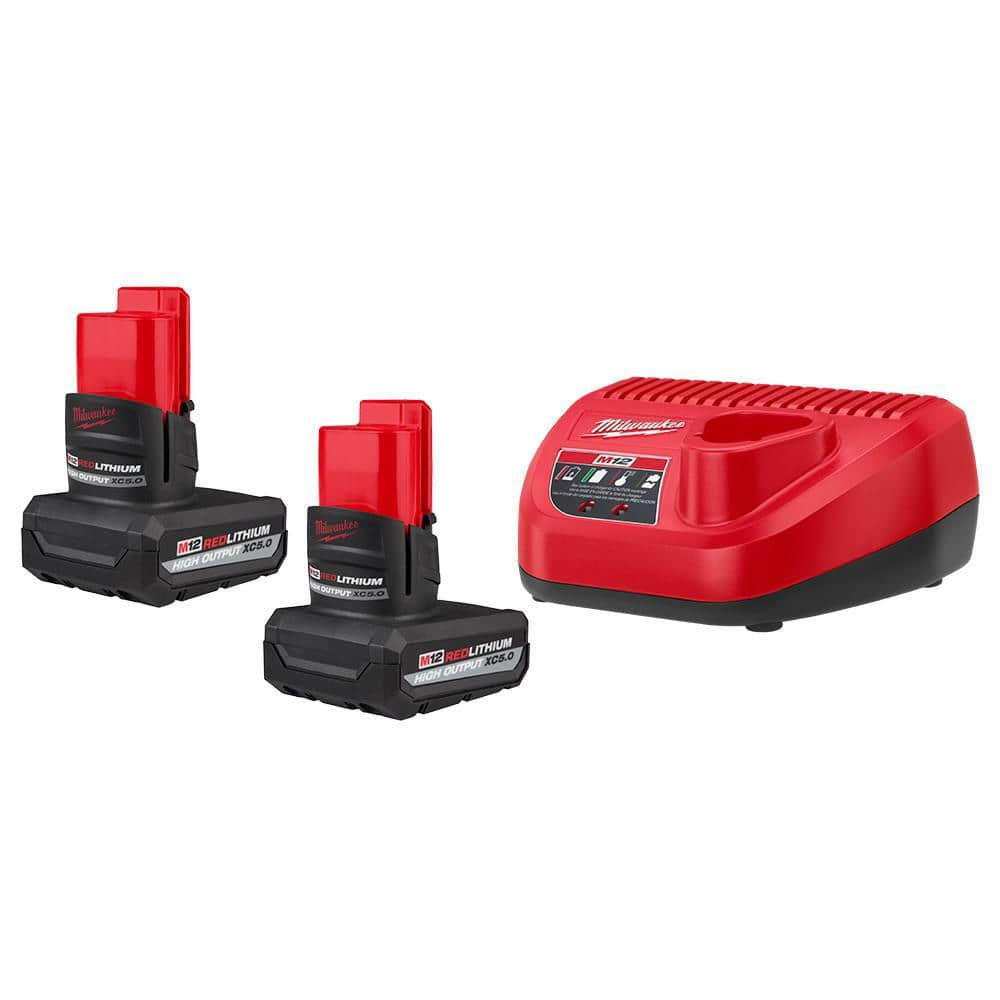 Milwaukee M12 12V Lithium-Ion XC High Output 5.0 Ah Battery Pack (2-Pack) Start