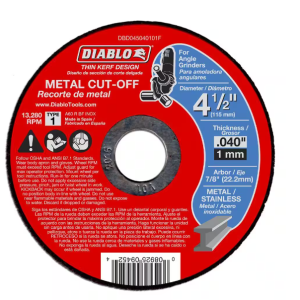 4-1/2 in. x 0.040 in. x 7/8 in. Thin Kerf Metal Cut-Off Disc (15-Pack)