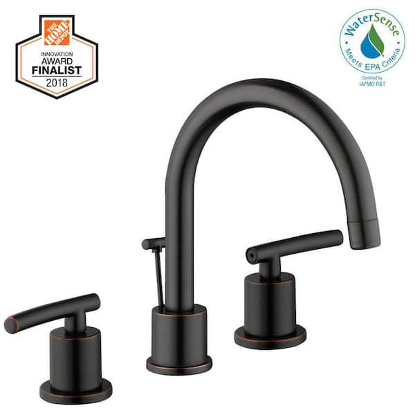 Glacier Bay Dorset 8 in. Widespread Double-Handle High-Arc Bathroom Faucet in B
