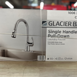 Clare Single Handle Pull Down Laundry Utility Faucet in Chrome