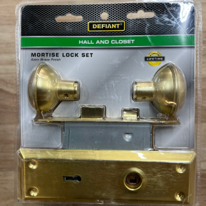 Brass Metal Satin Brass Knob Mortise Set