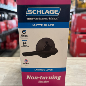 Schlage Latitude Matte Black Dummy Door Handle F170 G LAT 622