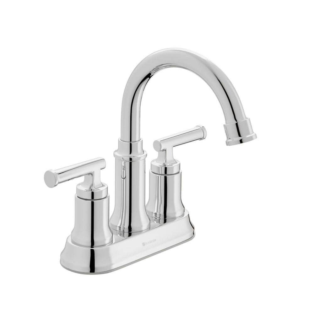 Glacier Bay Oswell 4 in. Centerset Double Handle High-Arc Bathroom Faucet in Ch