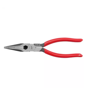 8 in. Long Nose Pliers with Fish Tape Puller and Dipped Grip