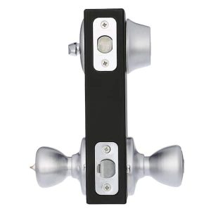 Kwikset Tylo Satin Chrome Entry Door Knob and Single Cylinder Deadbolt Knob Com