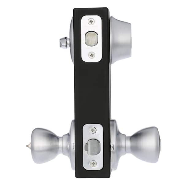 Kwikset Tylo Satin Chrome Entry Door Knob and Single Cylinder Deadbolt Knob Com