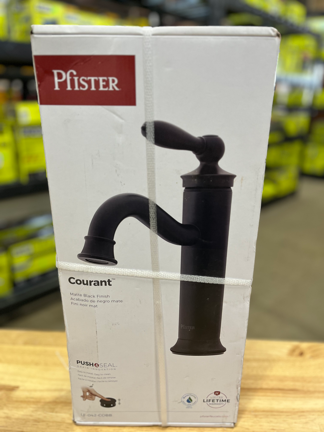 Pfister Courant Single Handle Single Hole Bathroom Faucet with Deckplate includ