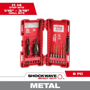 Milwaukee Shockwave Impact-Duty Titanium Step Bit Set (8-Piece) 48-89-9252