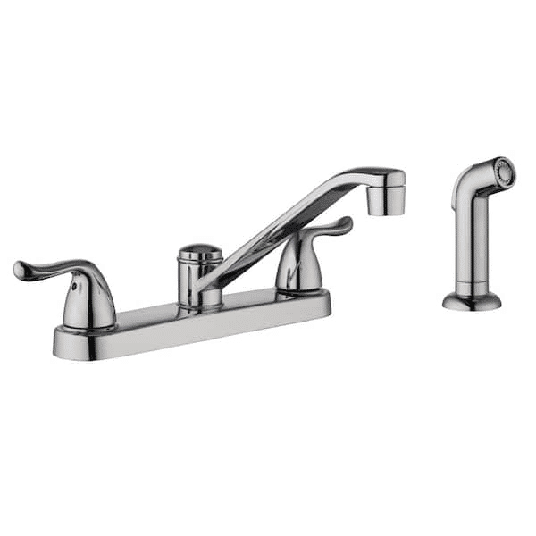 Glacier Bay Constructor Double-Handle Standard Kitchen Faucet with Side Sprayer
