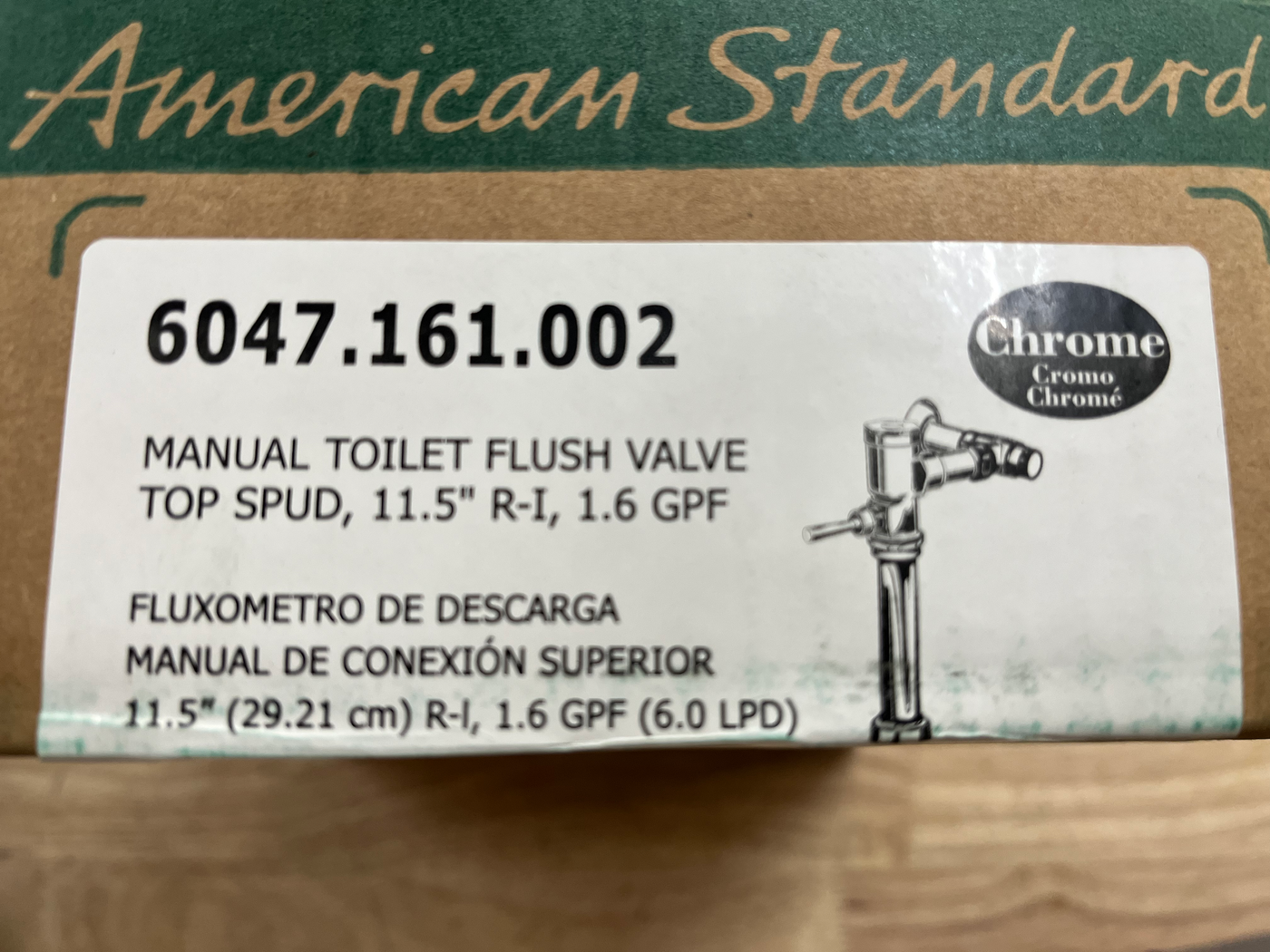American Standard Ultima Manual 1.6 GPF Exposed Flushometer for 1-1/2 in. Top S