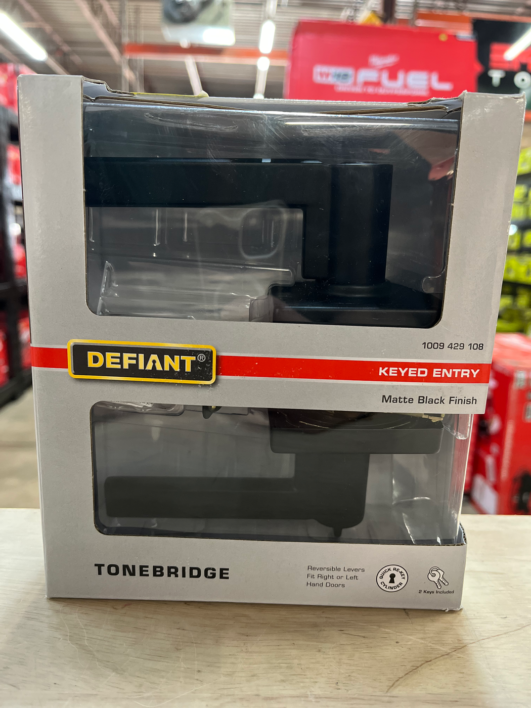 Defiant Tonebridge Matte Black Bed/Bath Door Lever