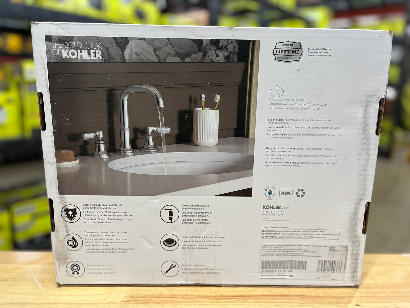 KOHLER Paces 8 in. Widespread Double Handle Bathroom Faucet with Lever Handles
