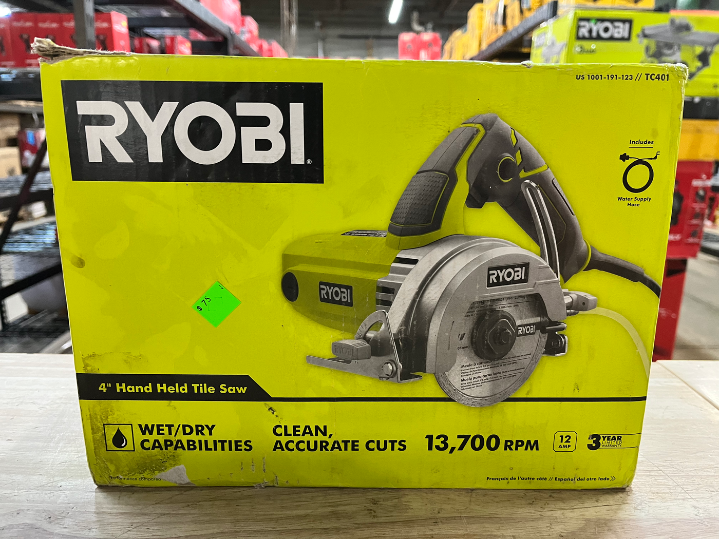RYOBI 12 -Amps 4 in. Blade Corded Wet Tile Saw TC401