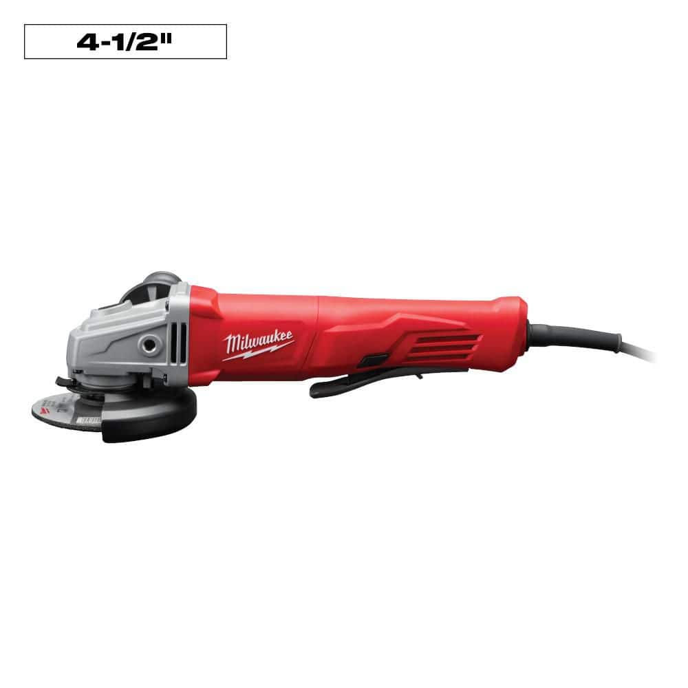 Milwaukee 11 Amp Corded 4-1/2 in. Small Angle Grinder Paddle No-Lock 6141-31