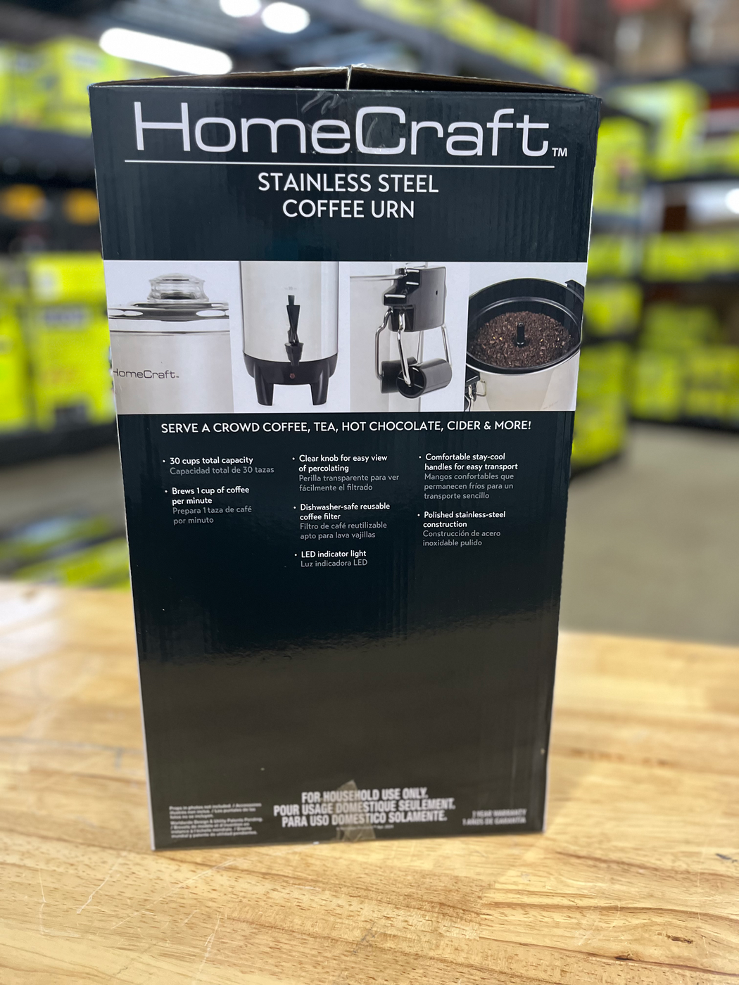 HomeCraft HCCU30SS Quick-Brewing 1000-Watt Automatic Stainless Steel 30-Cup Cof