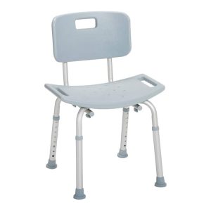Drive Medical Grey Bathroom Safety Shower Tub Bench Chair with Back