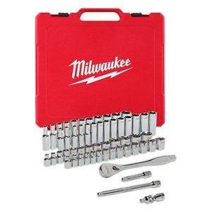 3/8 in. Drive SAE/Metric Ratchet and Socket Mechanics Tool Set (56-Piece)