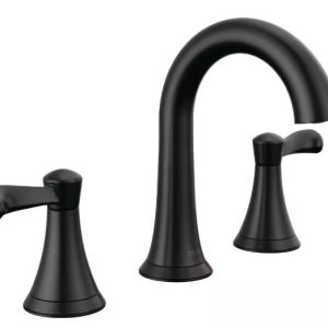Esato 8 in. Widespread Double Handle Bathroom Faucet in Matte Black