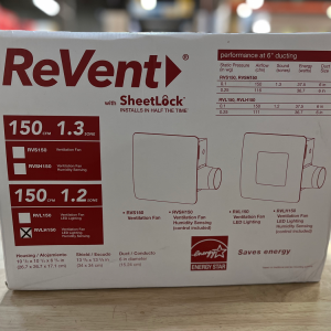 ReVent 150 CFM Ceiling/Wall Easy Roomside Installation Bathroom/Bath Exhaust Fan