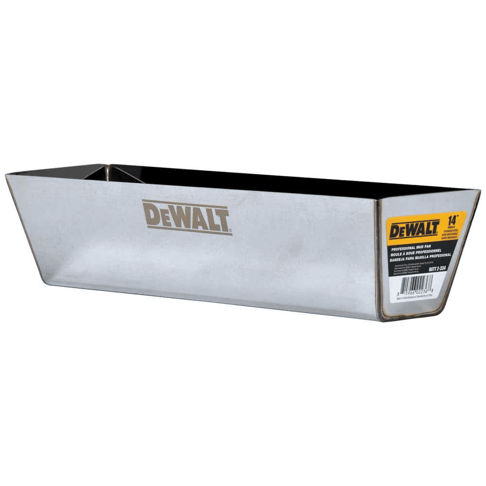 DEWALT 14 in. Stainless Steel Mud Pan with Curved Bottom