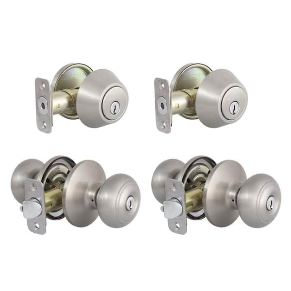 Defiant Hartford Satin Nickel Single Cylinder Keyed Entry Door Lock Project Pac