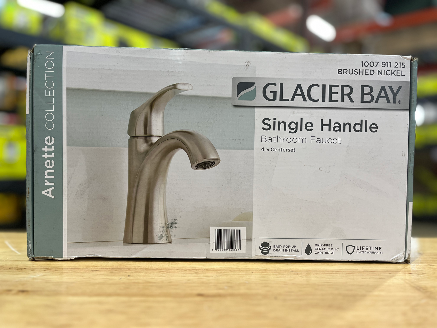 Glacier Bay Arnette Single Handle Single Hole Bathroom Faucet in Brushed Nickel