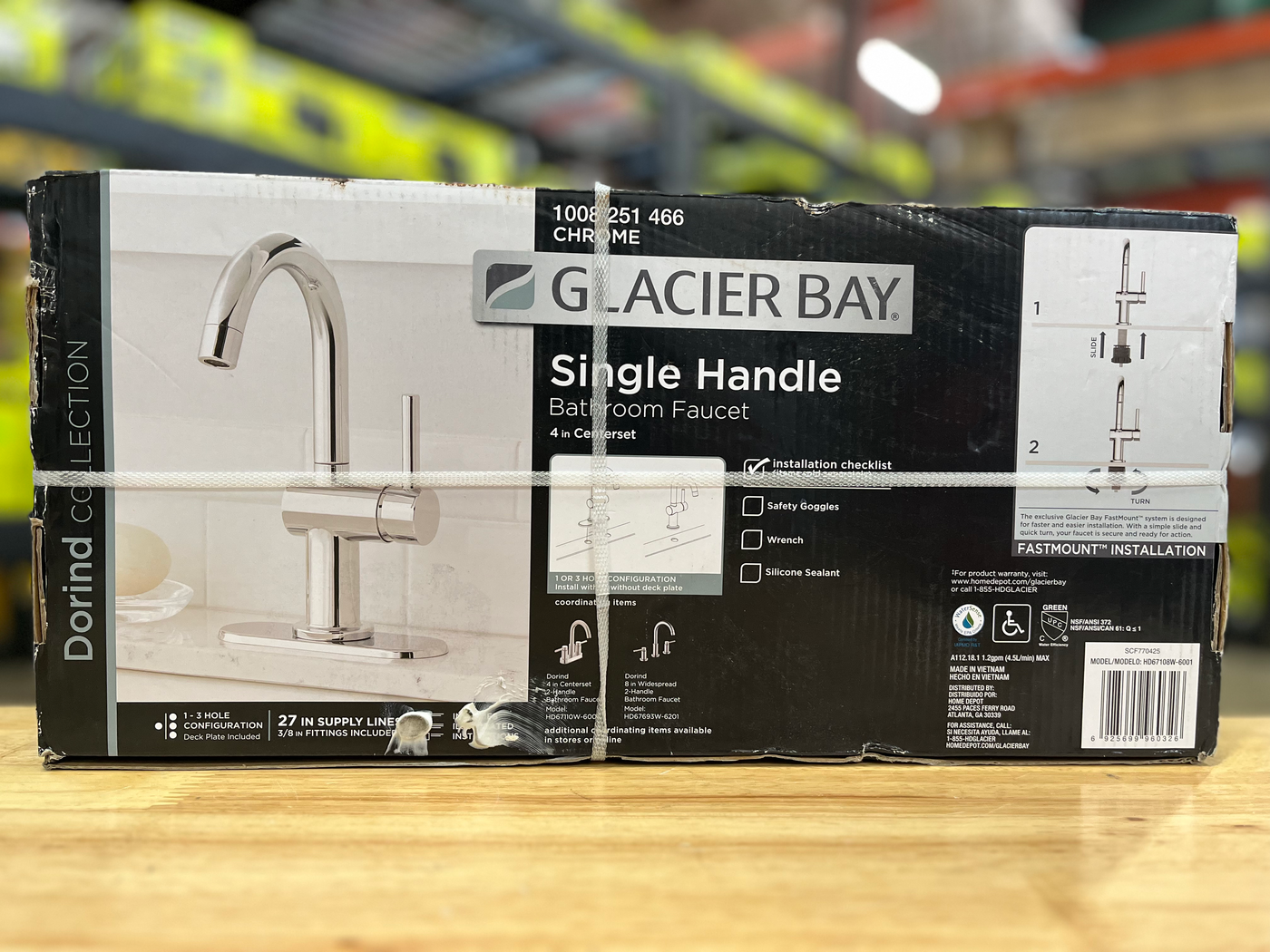Glacier Bay Dorind Single Hole Single-Handle Deck Mount High-Arc Bathroom Fauce
