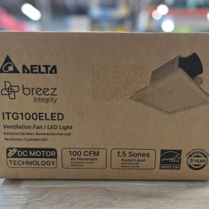 Delta Breez 100 CFM Integrity Bathroom Exhaust Fan with Edge-Lit Dimmable LED Li