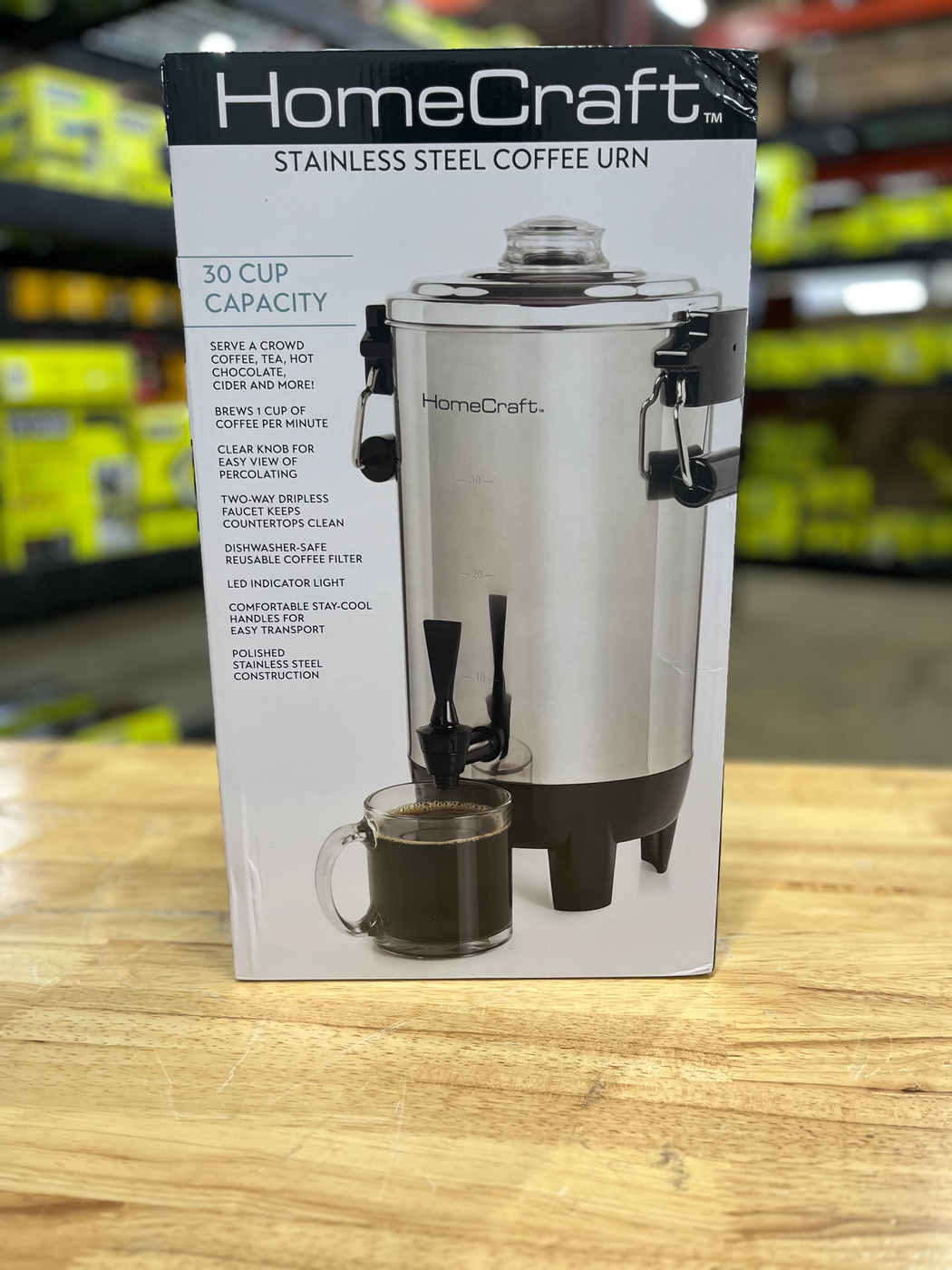 HomeCraft HCCU30SS Quick-Brewing 1000-Watt Automatic Stainless Steel 30-Cup Cof