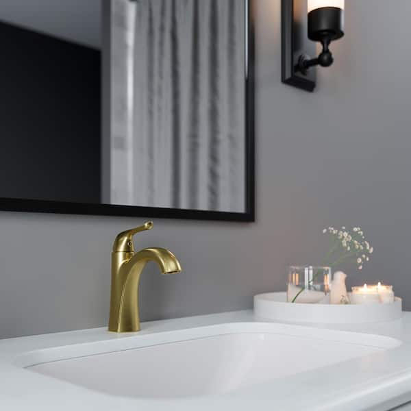 Pfister Willa Single Handle Single Hole Bathroom Faucet With Deck plate in Brus