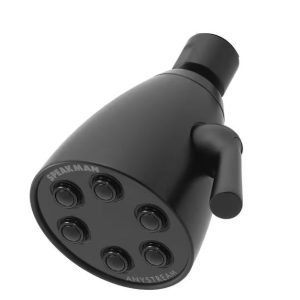 3-Spray Patterns with 2.5 GPM 2.75 in. Wall Mount Fixed Showerhead in Matte Blac