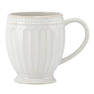 Lenox French Perle Groove 4-Piece Traditional Pale Ivory Stoneware Dinnerware S