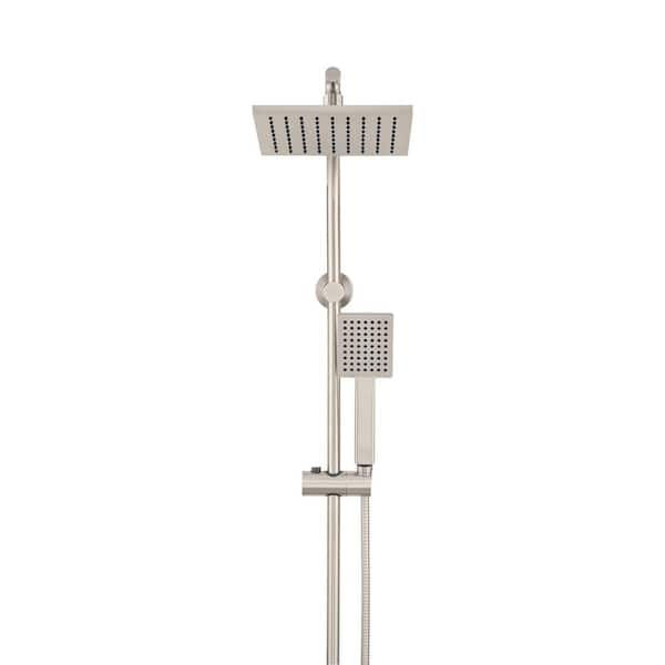 Glacier Bay Modern Wall Bar Shower Kit 1-Spray 8 in. Square Rain Shower Head wi