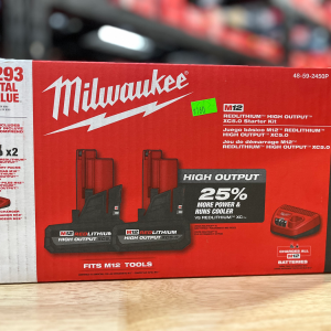 Milwaukee M12 12V Lithium-Ion XC High Output 5.0 Ah Battery Pack (2-Pack) Start