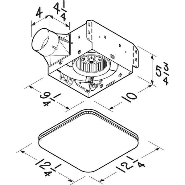 Broan-NuTone Flex 80 CFM Bathroom Exhaust Fan with CleanCover Grille, ENERGY ST