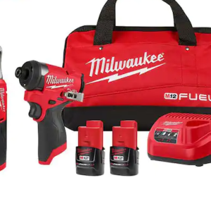 M12 FUEL 12V Lithium-Ion Cordless 3/8 in. Ratchet and 1/4 in. Impact Driver Kit