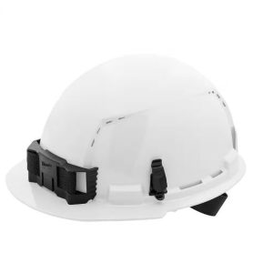 BOLT White Type 1 Class C Front Brim Vented Hard Hat with 4 Point Ratcheting Sus
