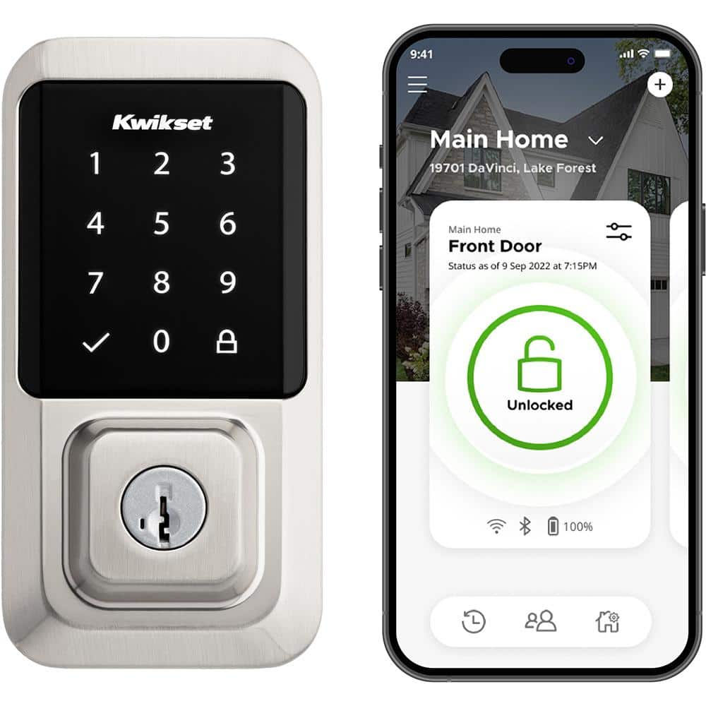 Kwikset HALO Satin Nickel Single-Cylinder Keypad Electronic Smart Lock Deadbolt