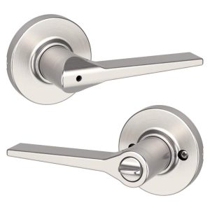 Kwikset Hollis Round Rose Satin Nickel Privacy Bed/Bath Door Handle 300HSL RDT