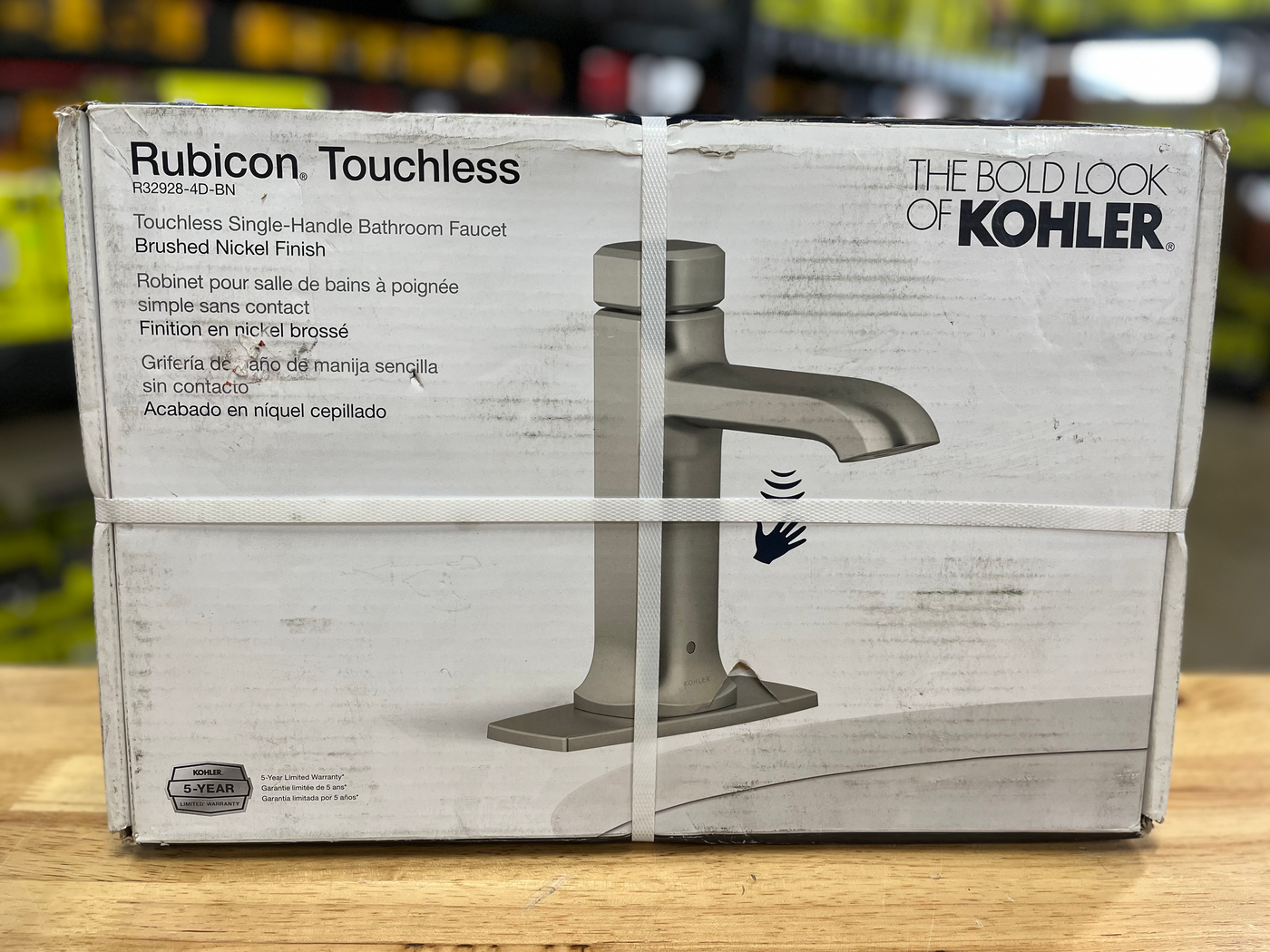 KOHLER Rubicon Battery Powered Touchless Single Hole Bathroom Faucet in Vibrant
