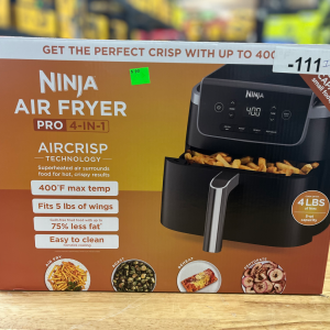 NINJA 5 qt. Black Stainless Steel Air Fryer Pro with Air Fry Roast Reheat and D