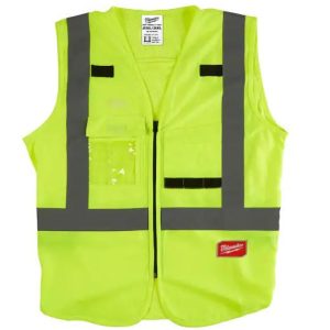 2X-Large /3X-Large Yellow Class 2-High Visibility Safety Vest with 10 Pockets