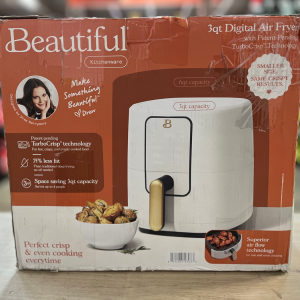 Beautiful 3 Qt Air Fryer with TurboCrisp Technology, White Icing by Drew Barrymo