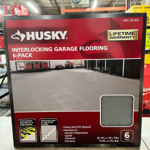 Husky Gray 18 x 18 x 0.21 in Thick PVC Exercise/Gym Flooring Tiles (6 Tiles/Cas