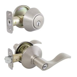 Defiant Naples Satin Nickel Combo Pack with Single Cylinder Deadbolt 32MYEX2D1B