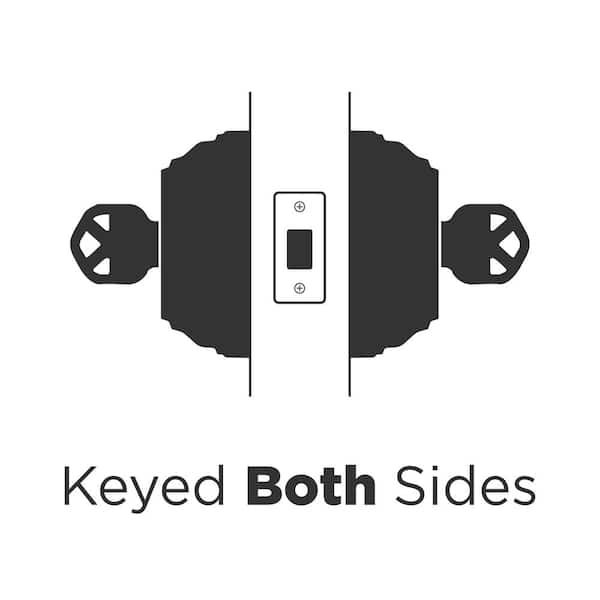 Kwikset Satin Nickel Double Cylinder Deadbolt featuring SmartKey Security 98515
